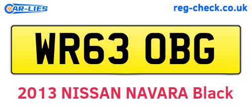 WR63OBG are the vehicle registration plates.