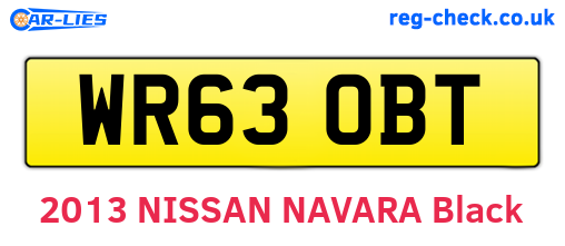 WR63OBT are the vehicle registration plates.