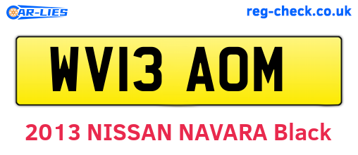 WV13AOM are the vehicle registration plates.