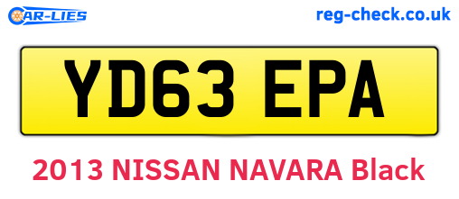YD63EPA are the vehicle registration plates.