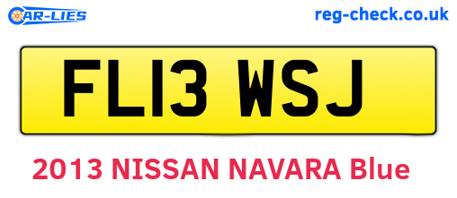 FL13WSJ are the vehicle registration plates.