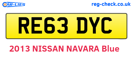 RE63DYC are the vehicle registration plates.