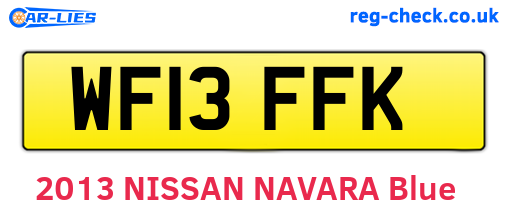 WF13FFK are the vehicle registration plates.