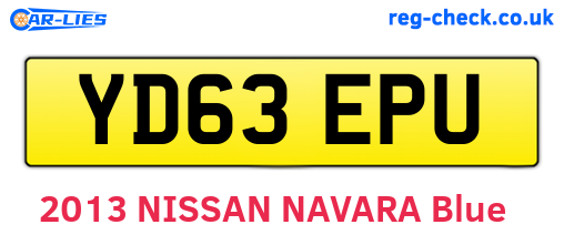 YD63EPU are the vehicle registration plates.