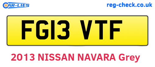 FG13VTF are the vehicle registration plates.