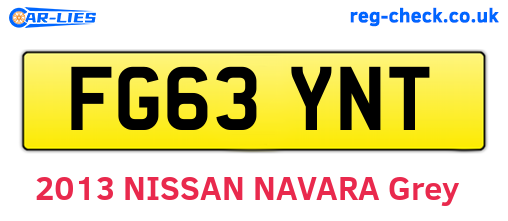 FG63YNT are the vehicle registration plates.