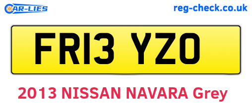 FR13YZO are the vehicle registration plates.