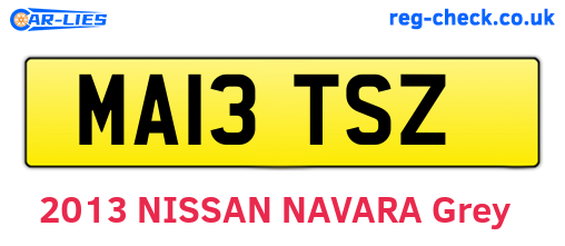 MA13TSZ are the vehicle registration plates.