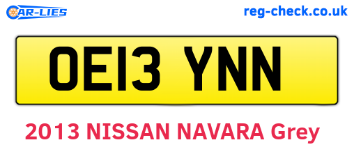 OE13YNN are the vehicle registration plates.