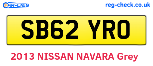 SB62YRO are the vehicle registration plates.