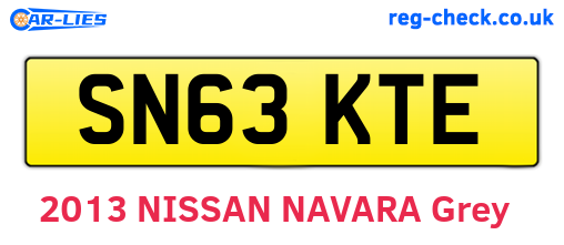 SN63KTE are the vehicle registration plates.