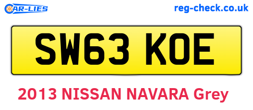 SW63KOE are the vehicle registration plates.