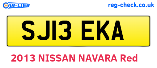 SJ13EKA are the vehicle registration plates.