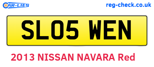 SL05WEN are the vehicle registration plates.
