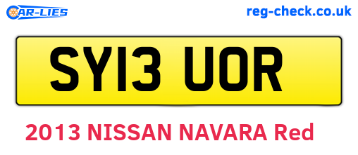 SY13UOR are the vehicle registration plates.