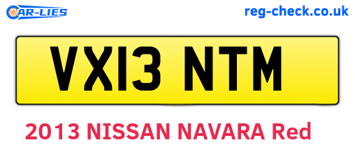 VX13NTM are the vehicle registration plates.