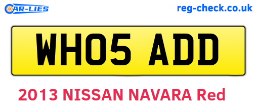 WH05ADD are the vehicle registration plates.