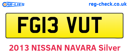 FG13VUT are the vehicle registration plates.