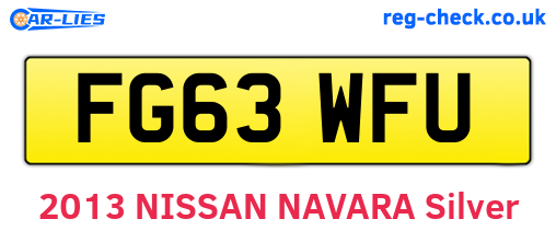 FG63WFU are the vehicle registration plates.