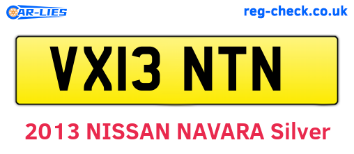 VX13NTN are the vehicle registration plates.