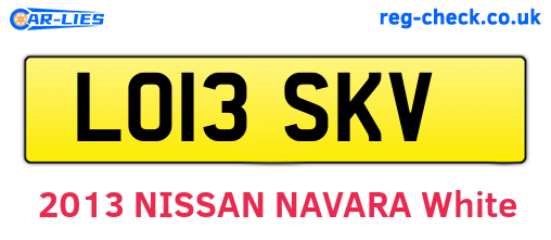LO13SKV are the vehicle registration plates.