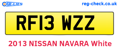 RF13WZZ are the vehicle registration plates.