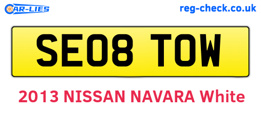 SE08TOW are the vehicle registration plates.
