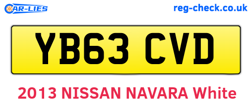 YB63CVD are the vehicle registration plates.