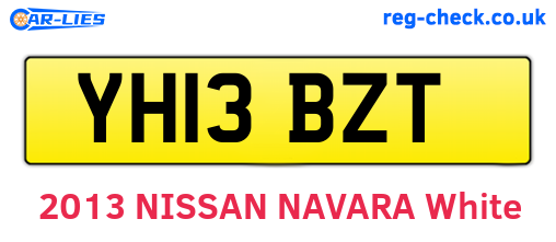 YH13BZT are the vehicle registration plates.