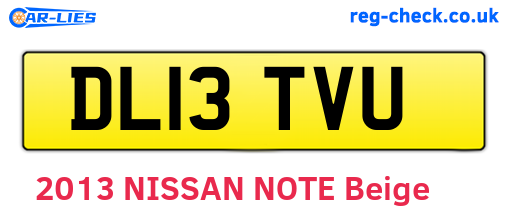 DL13TVU are the vehicle registration plates.