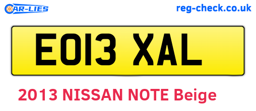 EO13XAL are the vehicle registration plates.