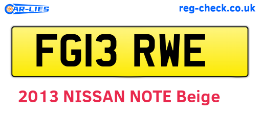 FG13RWE are the vehicle registration plates.