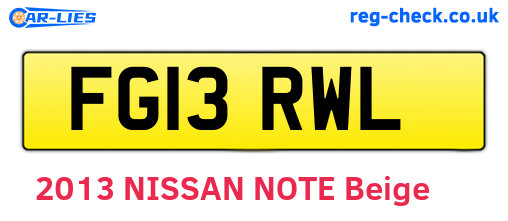 FG13RWL are the vehicle registration plates.