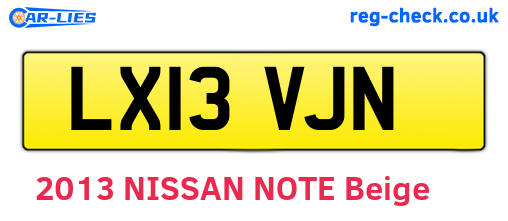 LX13VJN are the vehicle registration plates.