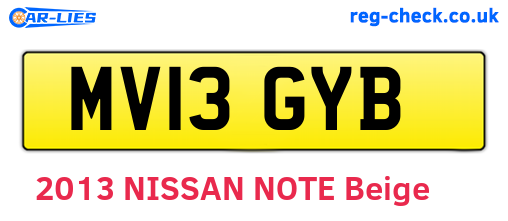 MV13GYB are the vehicle registration plates.