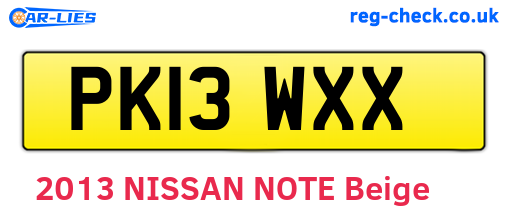 PK13WXX are the vehicle registration plates.