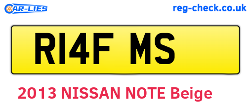R14FMS are the vehicle registration plates.