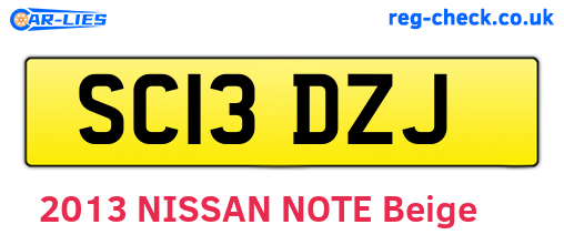 SC13DZJ are the vehicle registration plates.