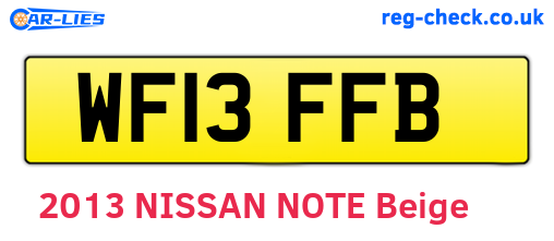 WF13FFB are the vehicle registration plates.