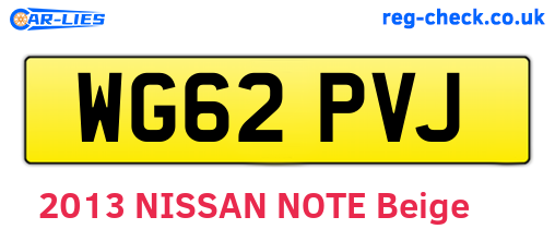 WG62PVJ are the vehicle registration plates.