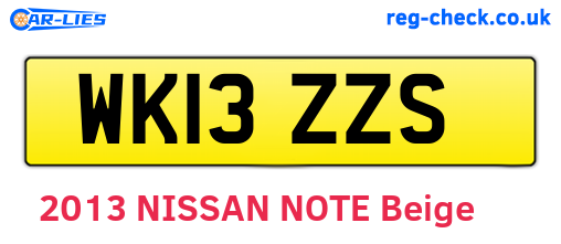 WK13ZZS are the vehicle registration plates.