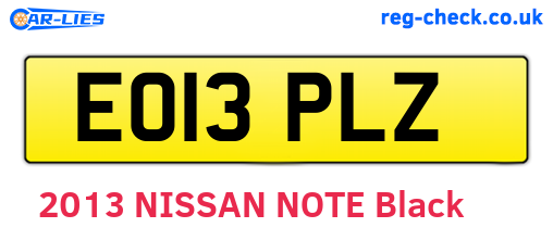 EO13PLZ are the vehicle registration plates.
