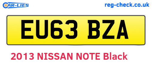 EU63BZA are the vehicle registration plates.