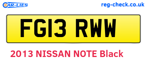 FG13RWW are the vehicle registration plates.