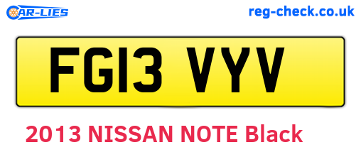 FG13VYV are the vehicle registration plates.