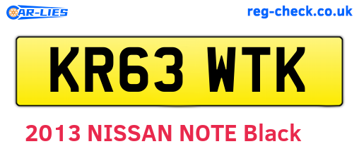 KR63WTK are the vehicle registration plates.