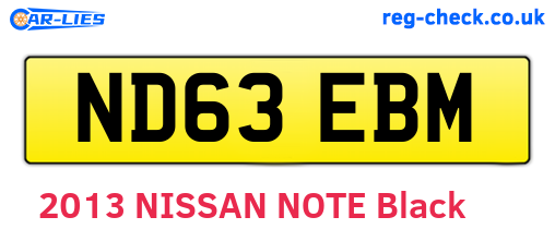 ND63EBM are the vehicle registration plates.