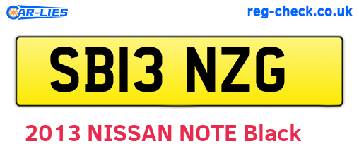 SB13NZG are the vehicle registration plates.