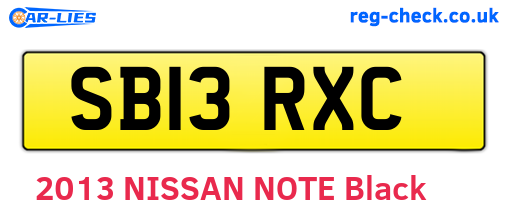 SB13RXC are the vehicle registration plates.