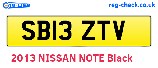SB13ZTV are the vehicle registration plates.